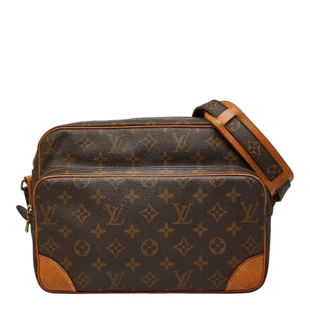 Louis Vuitton Monogram Nile Shoulder Bag Brown Leather